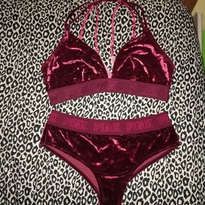 pink vs lingerie set
